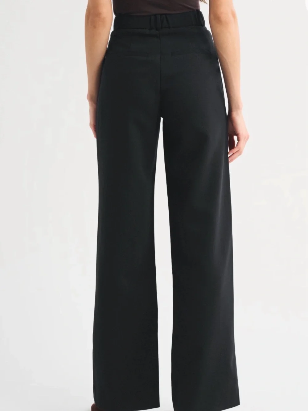 NWT Abercrombie & Fitch Sloan Wide Leg Trousers in Black size 10S